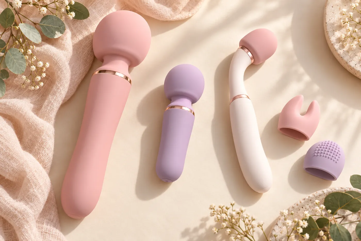 Wand vibrator guide: full-size wand, mini wand and flexible-neck wand with attachments
